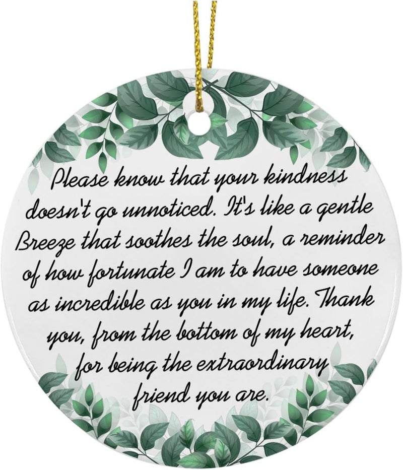 ZOSAN Friendship Ceramic Ornament, Thank You Appreciation Gifts for Friends Hanging Ornament - Image 2